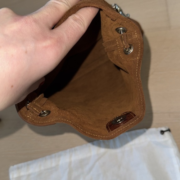 Little Liffner brown suede small bag, two straps + dust bag - Picture 3 of 9
